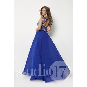 Studio 17 Prom Dress 12696 - Royal Chiffon Dress - Size 6